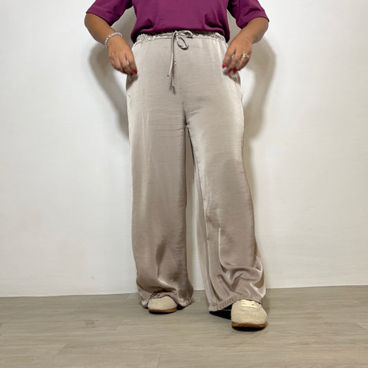 PANTALONE SATIN TORTORA