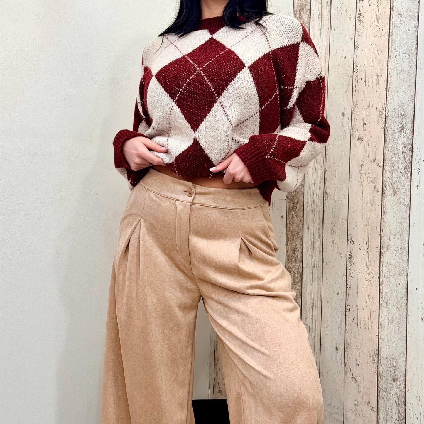 PANTALONE SUEDE CAMEL