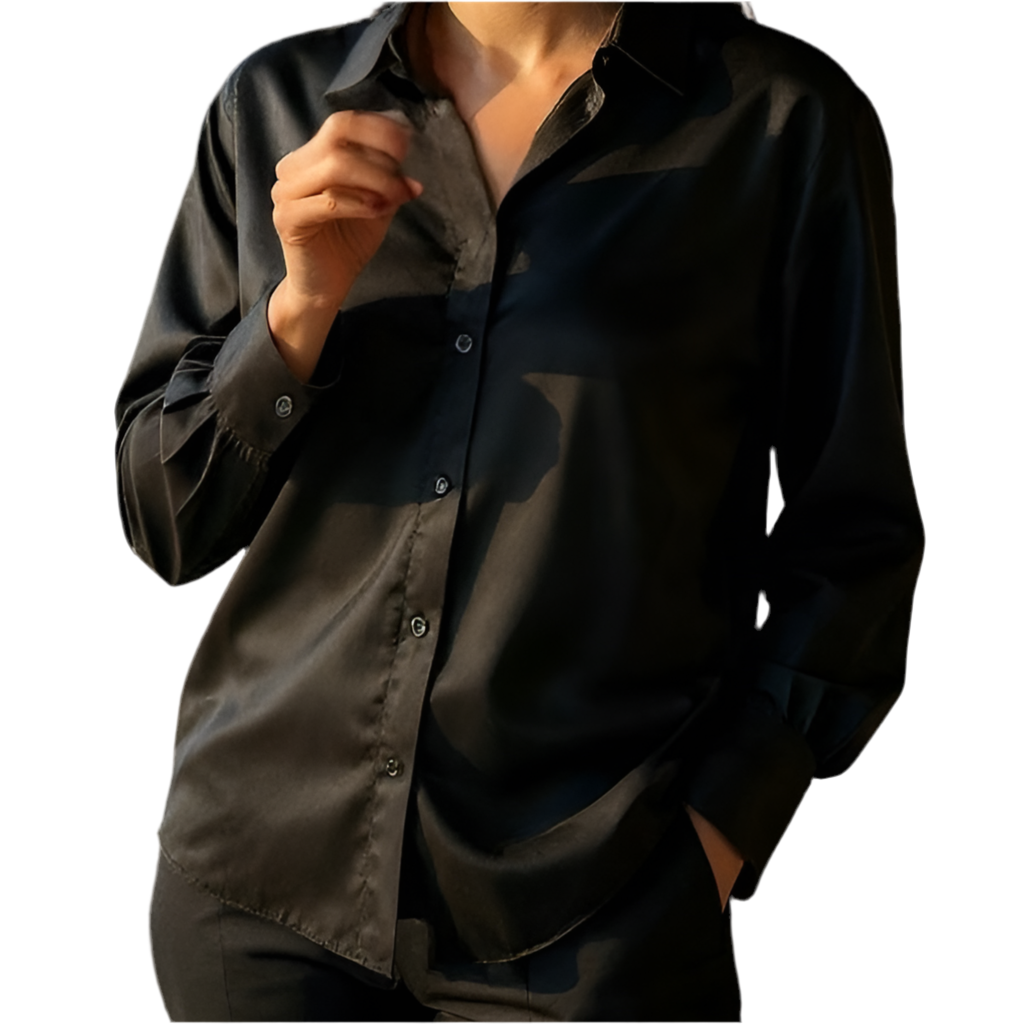 CAMICIA SATIN NERO