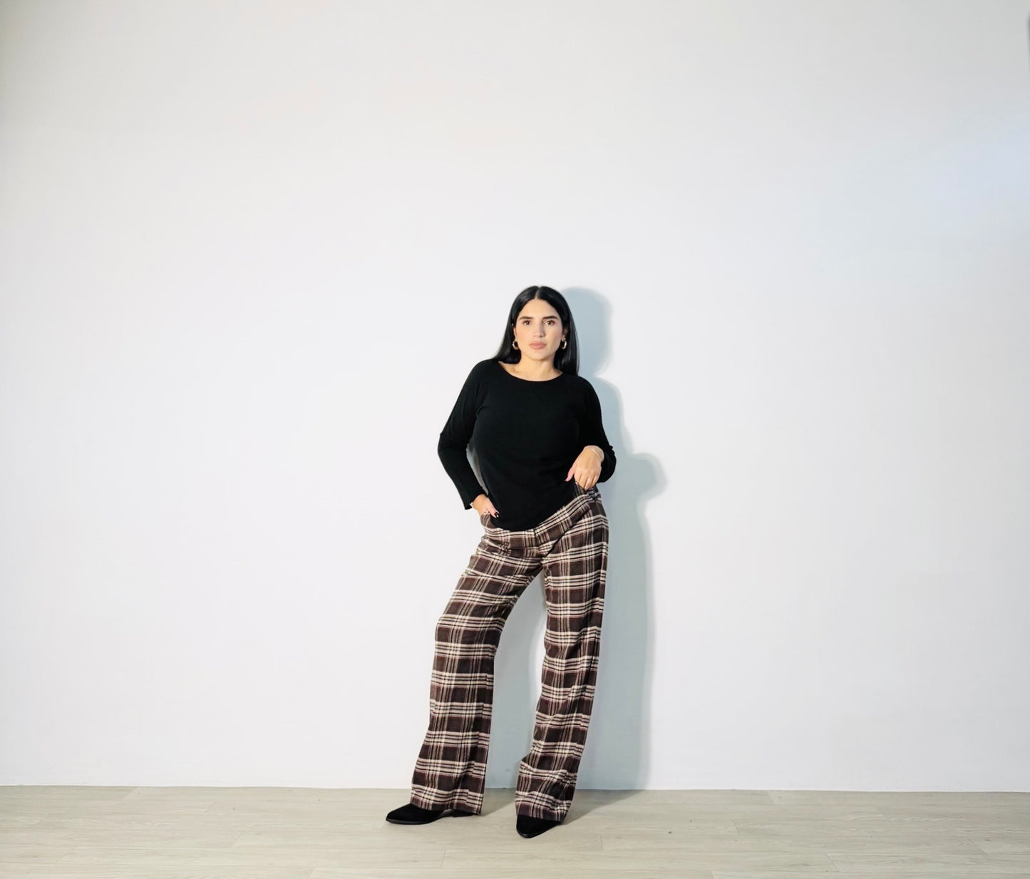 PANTALONE TARTAN MARRONE