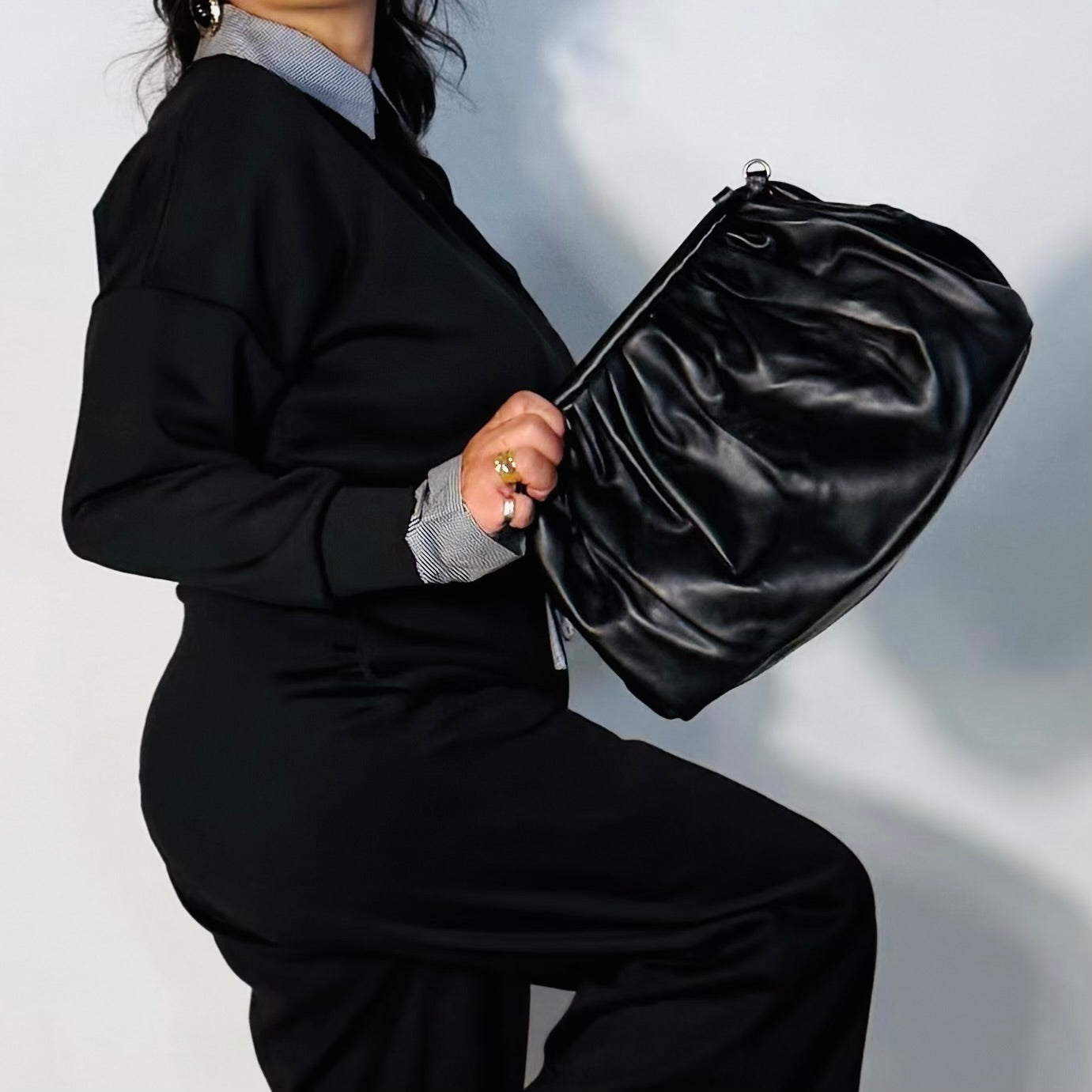 POCHETTE GLAMOUR NERA