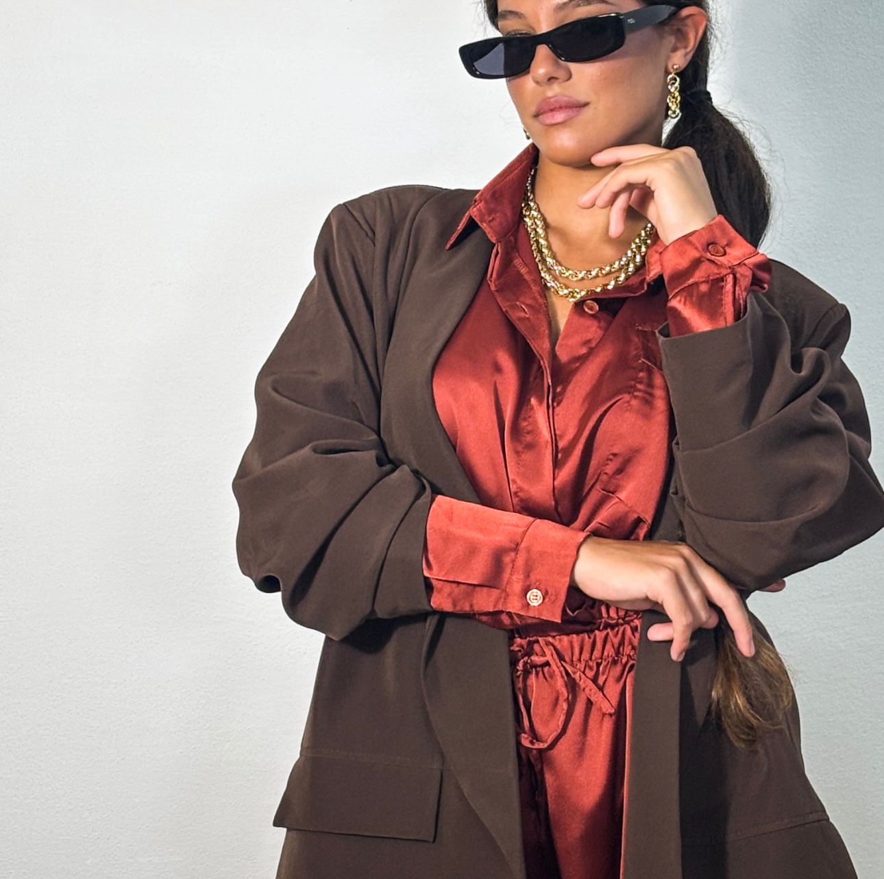 BLAZER OVERSIZE MARRONE