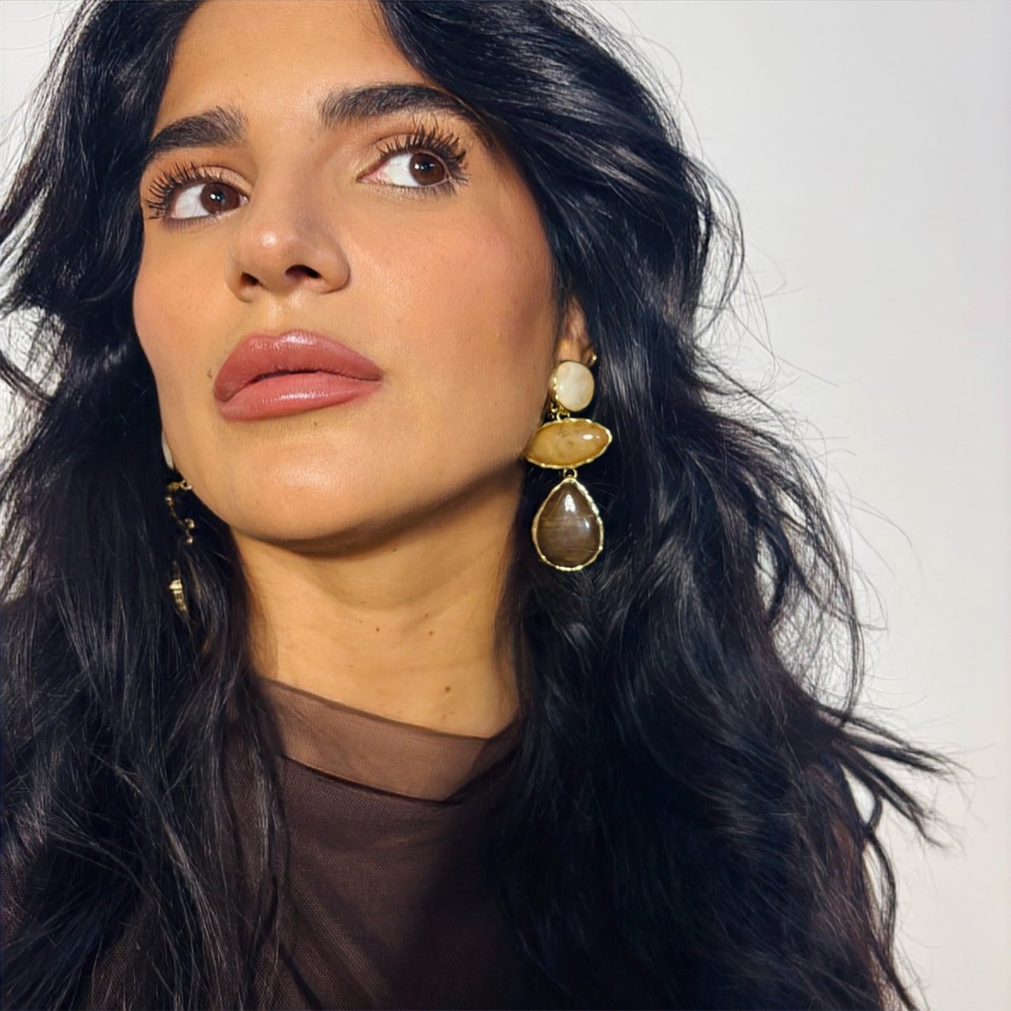 ORECCHINI TRIO STONES