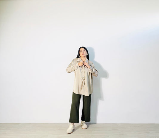 CAMICIA SATIN OVER BEIGE