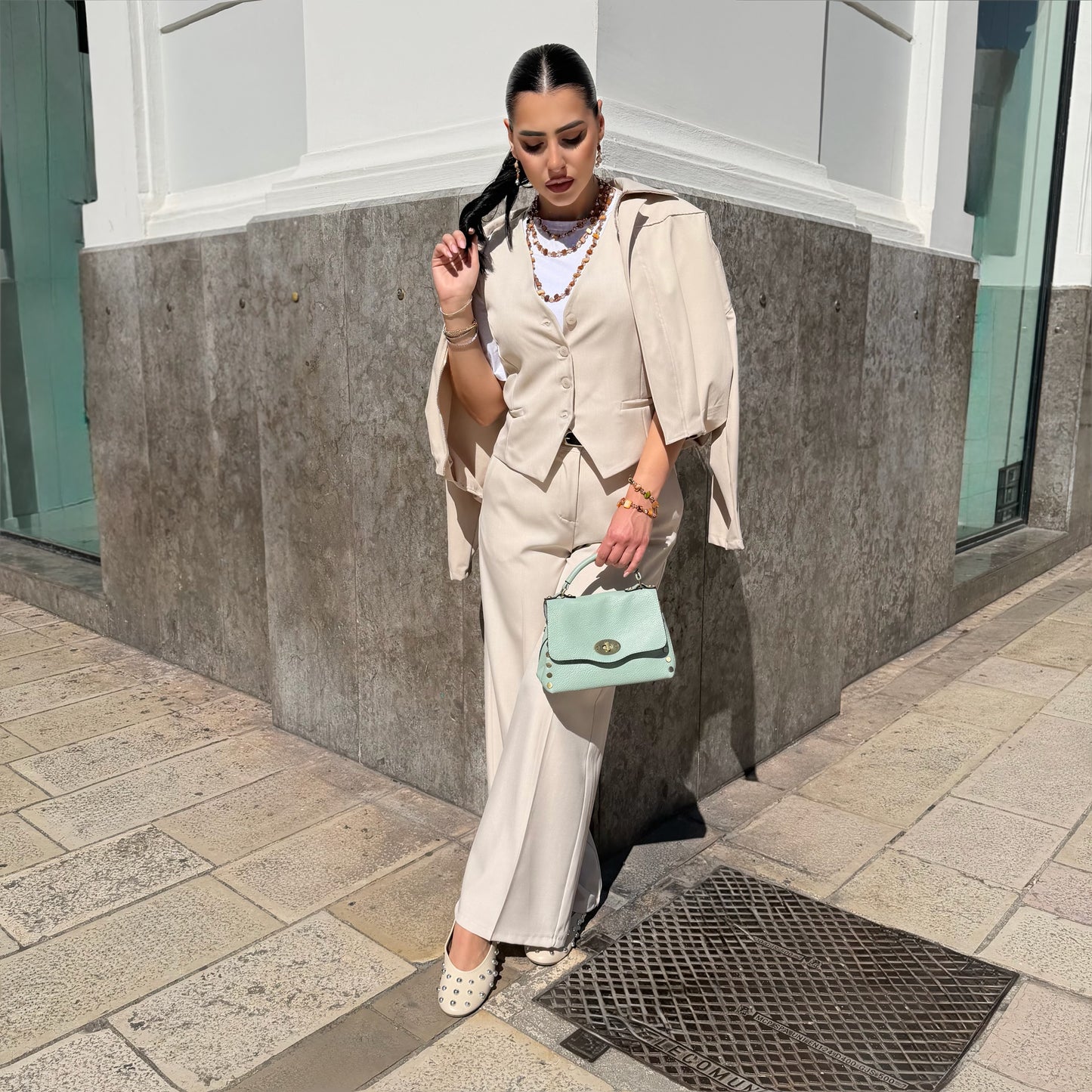 SET GILET BEIGE