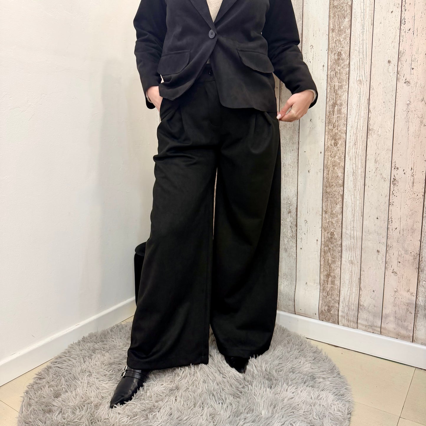 PANTALONE SUEDE BLACK