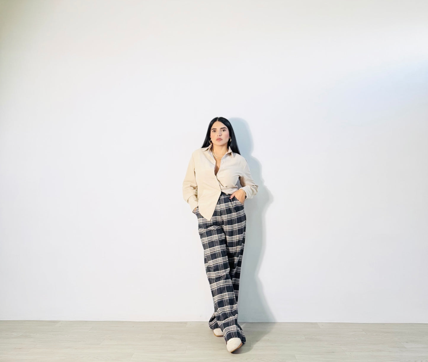 PANTALONE TARTAN BLUE