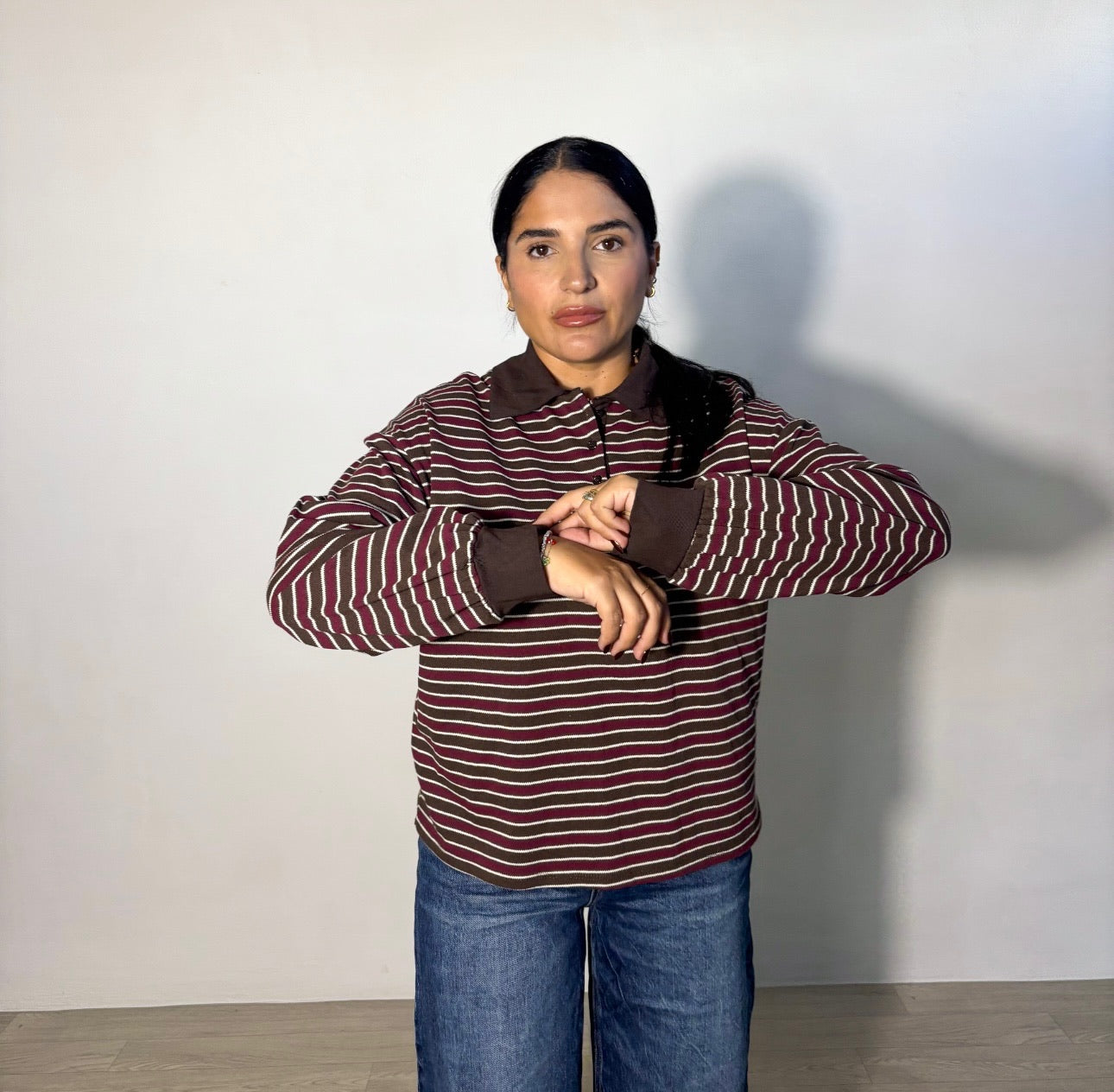 POLO STRIPE BORGOGNA