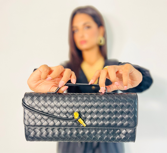 POCHETTE INTRECCIO NERO