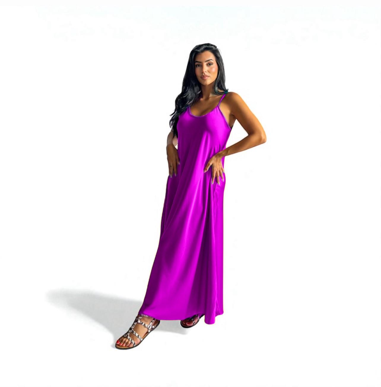 ABITO SATIN CICLAMINO