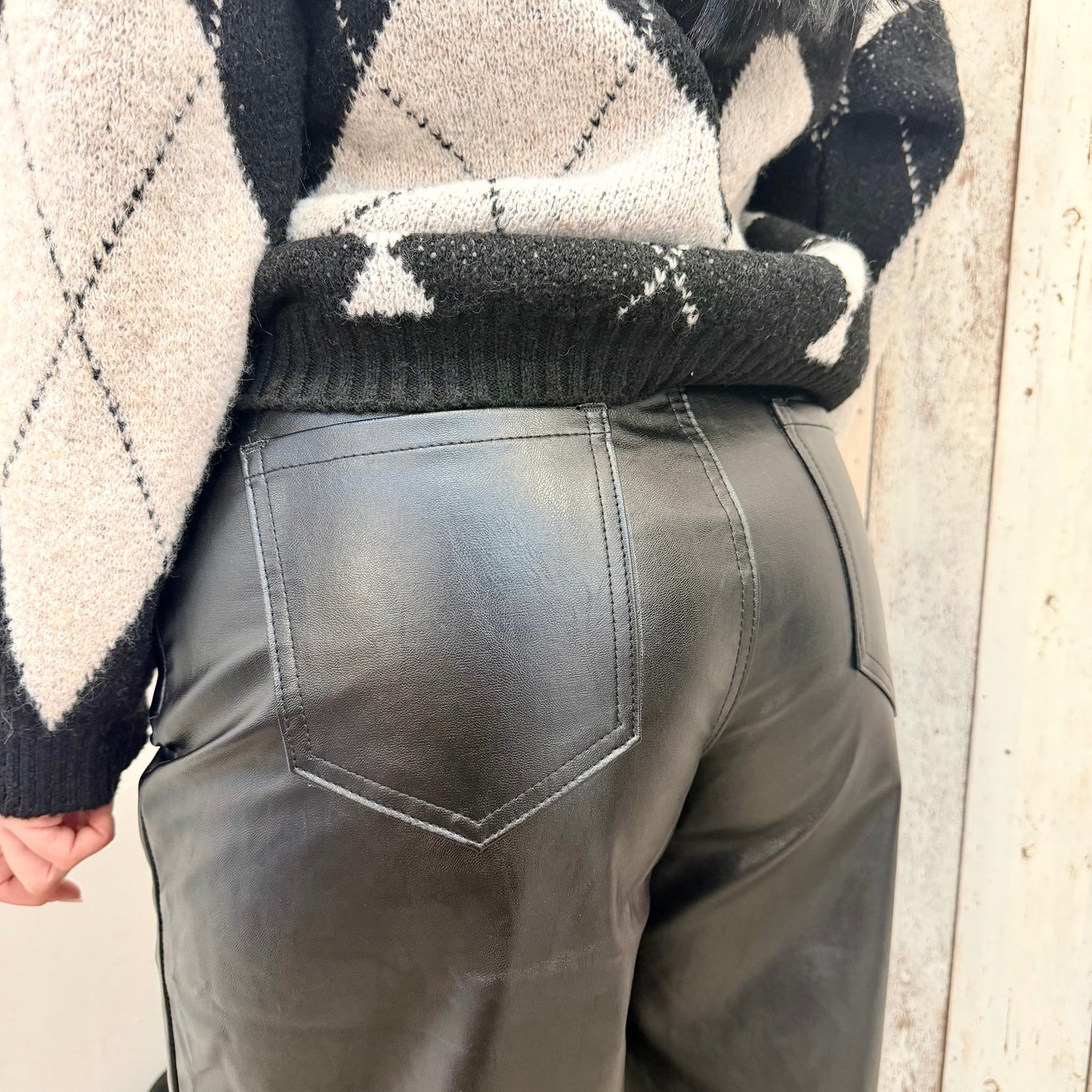 PANTALONE BALLOON PELLE NERO