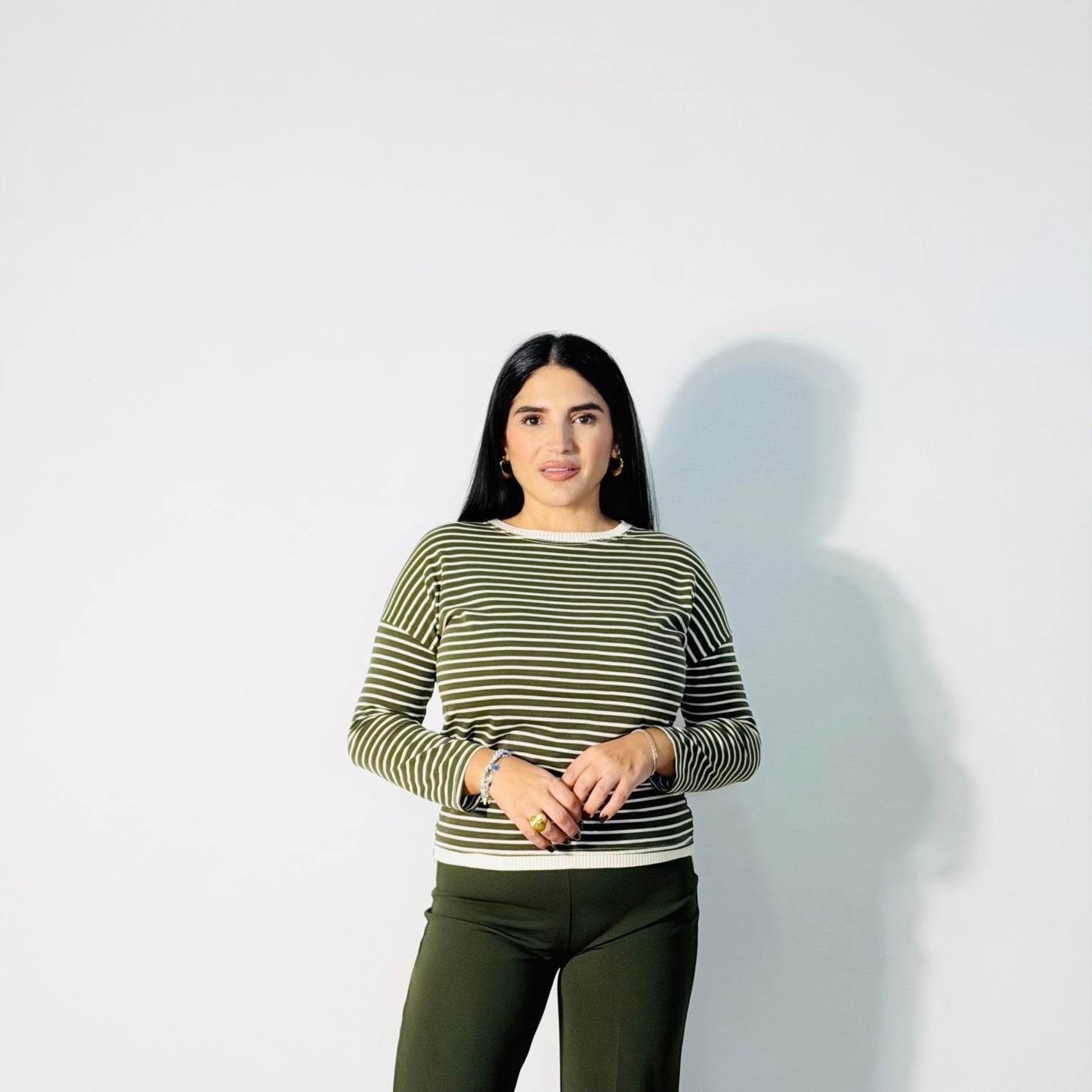 MAGLIA STRIPE OLIVE