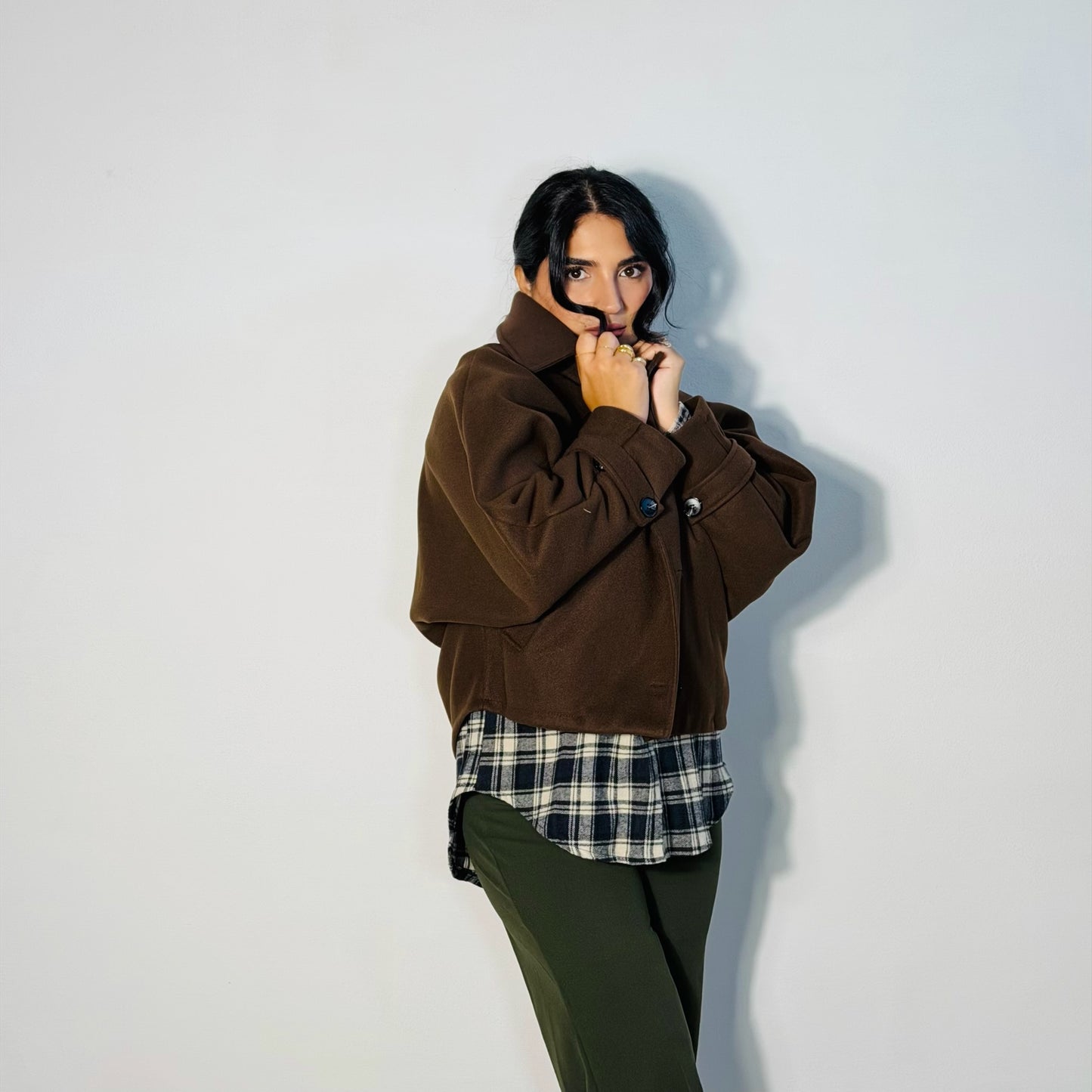 CAPPOTTO CROP MARRONE