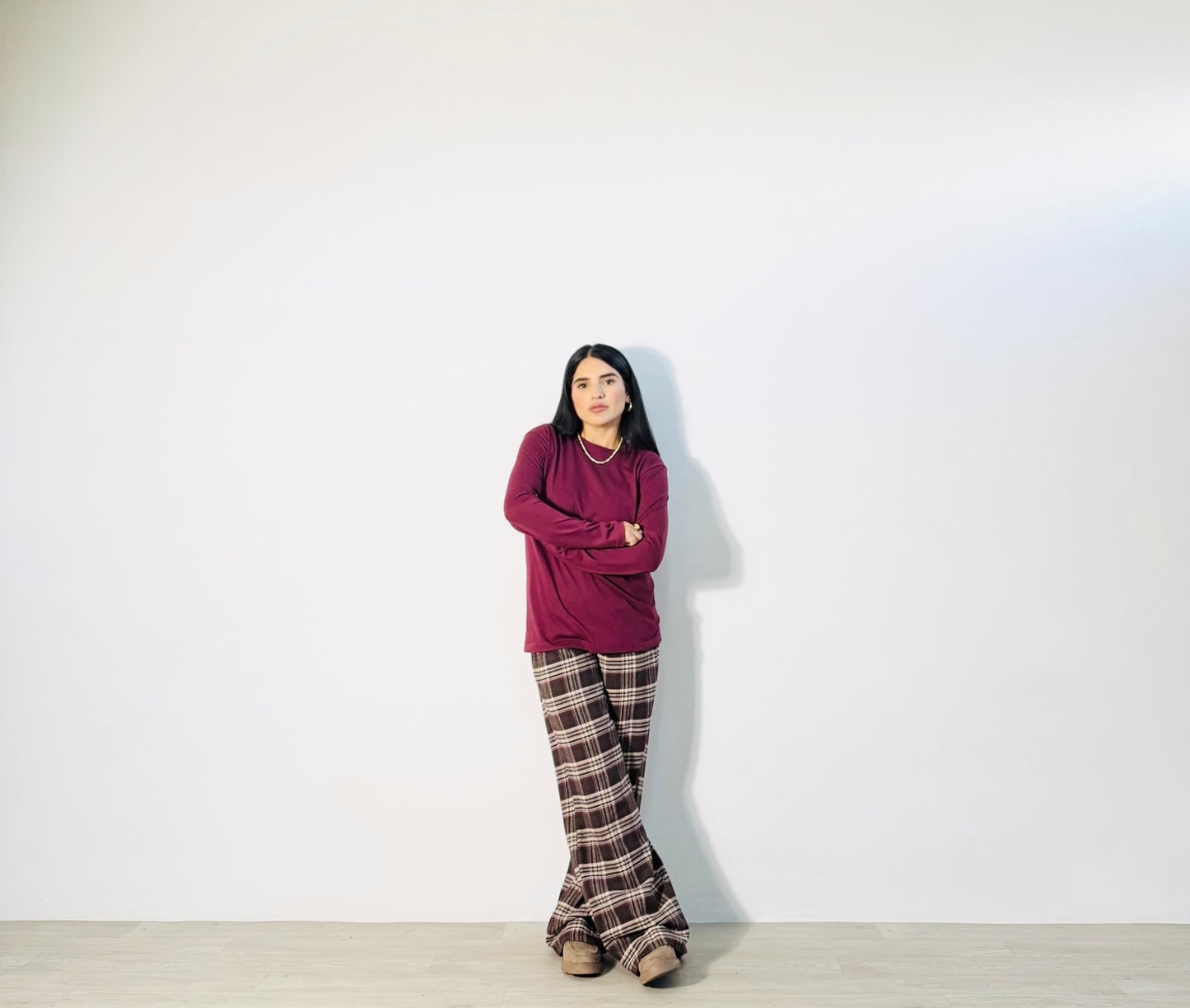 T-SHIRT LONG SLEEVE BORGOGNA