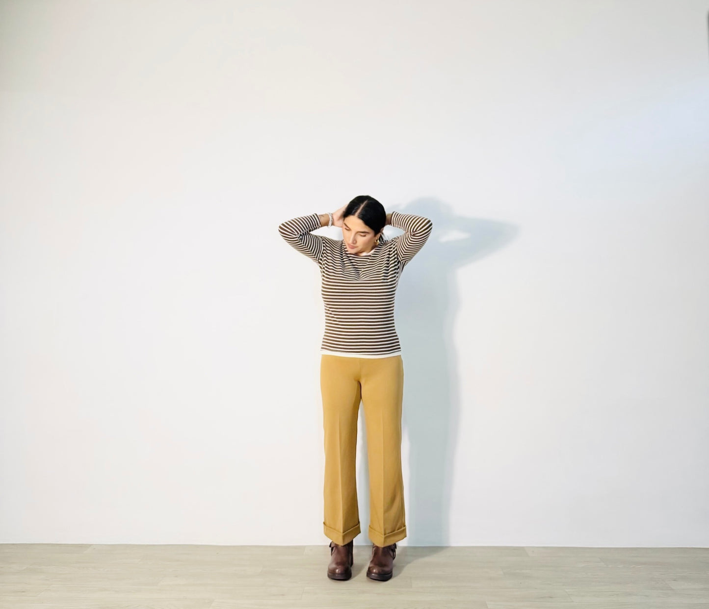 MAGLIA STRIPE MARRONE