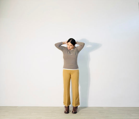 MAGLIA STRIPE MARRONE