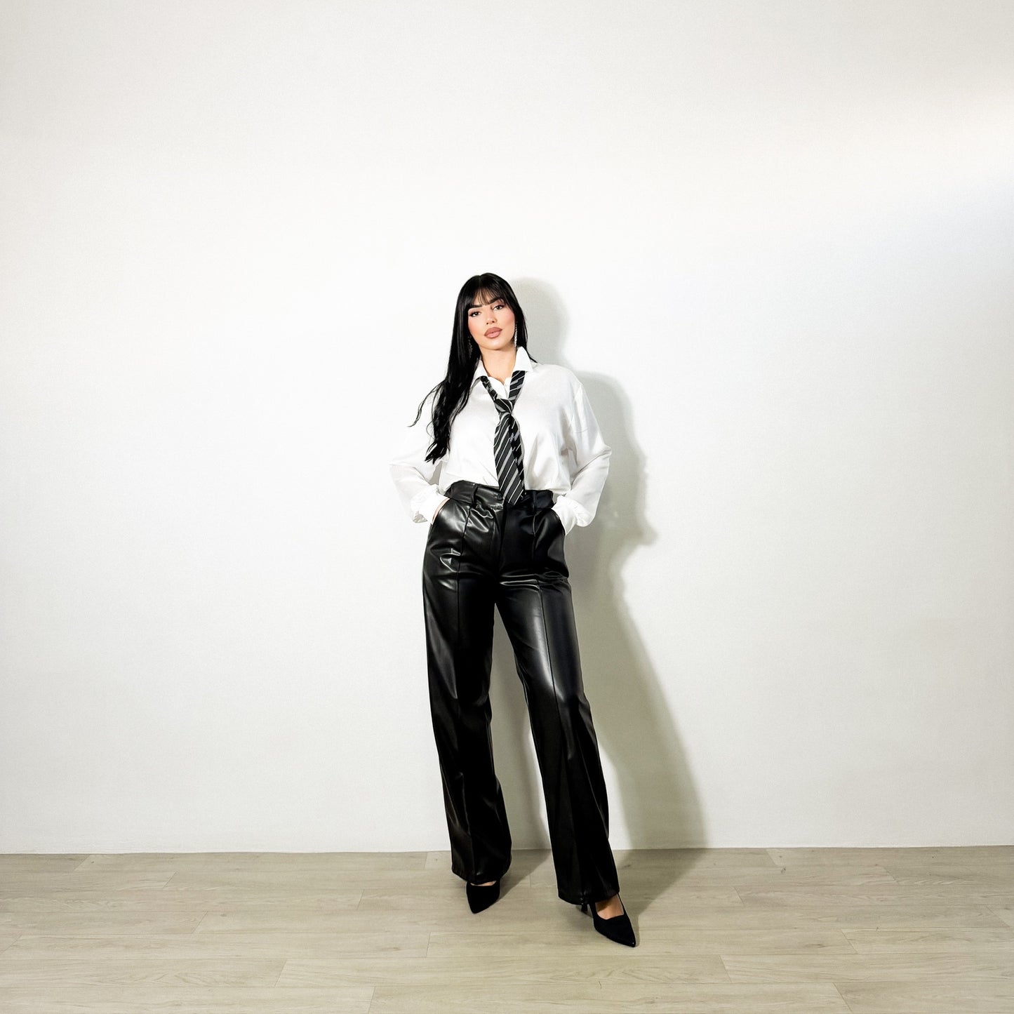 CAMICIA SATIN OVERSIZE BIANCA