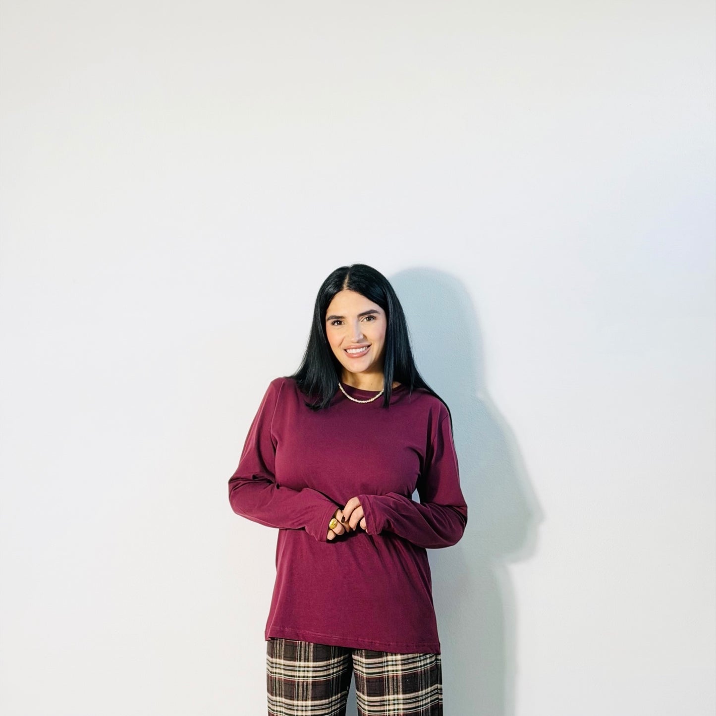 T-SHIRT SPALLINE BORGOGNA