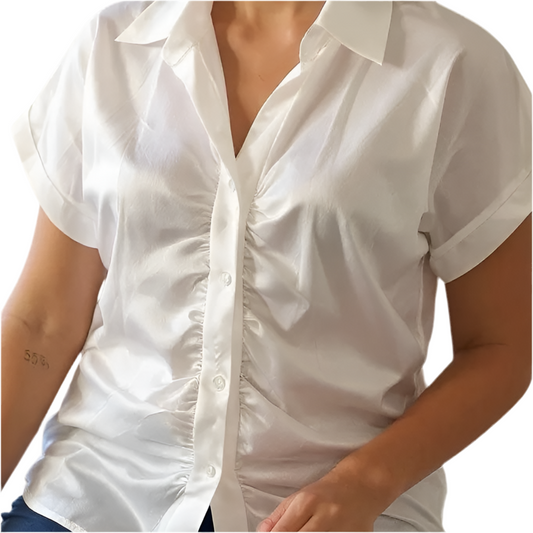 CAMICIA SATIN RICCIO BIANCO
