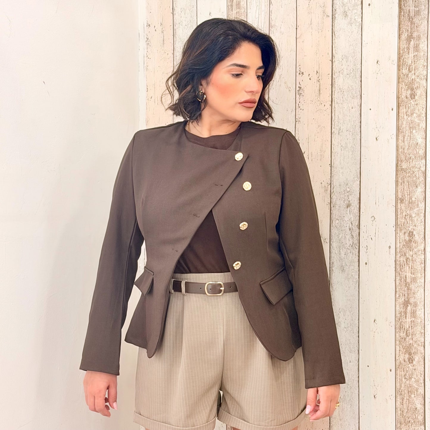 BLAZER BUTTONS BROWN