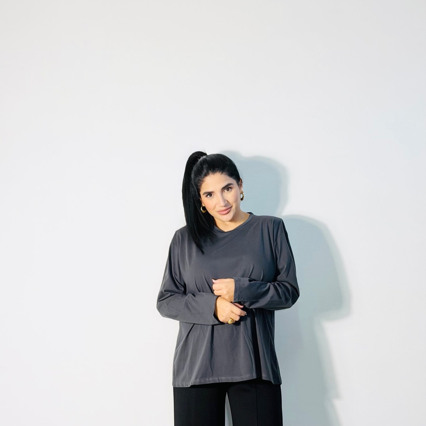 T-SHIRT SPALLINE ANTRACITE