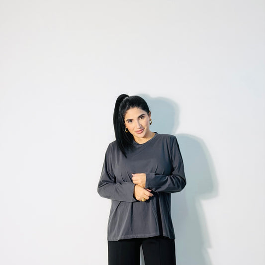 T-SHIRT SPALLINE ANTRACITE