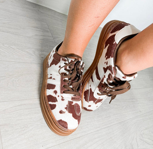 SNEAKERS COW BROWN