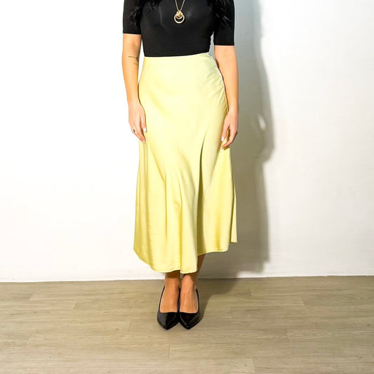 GONNA IN RASO PASTEL YELLOW