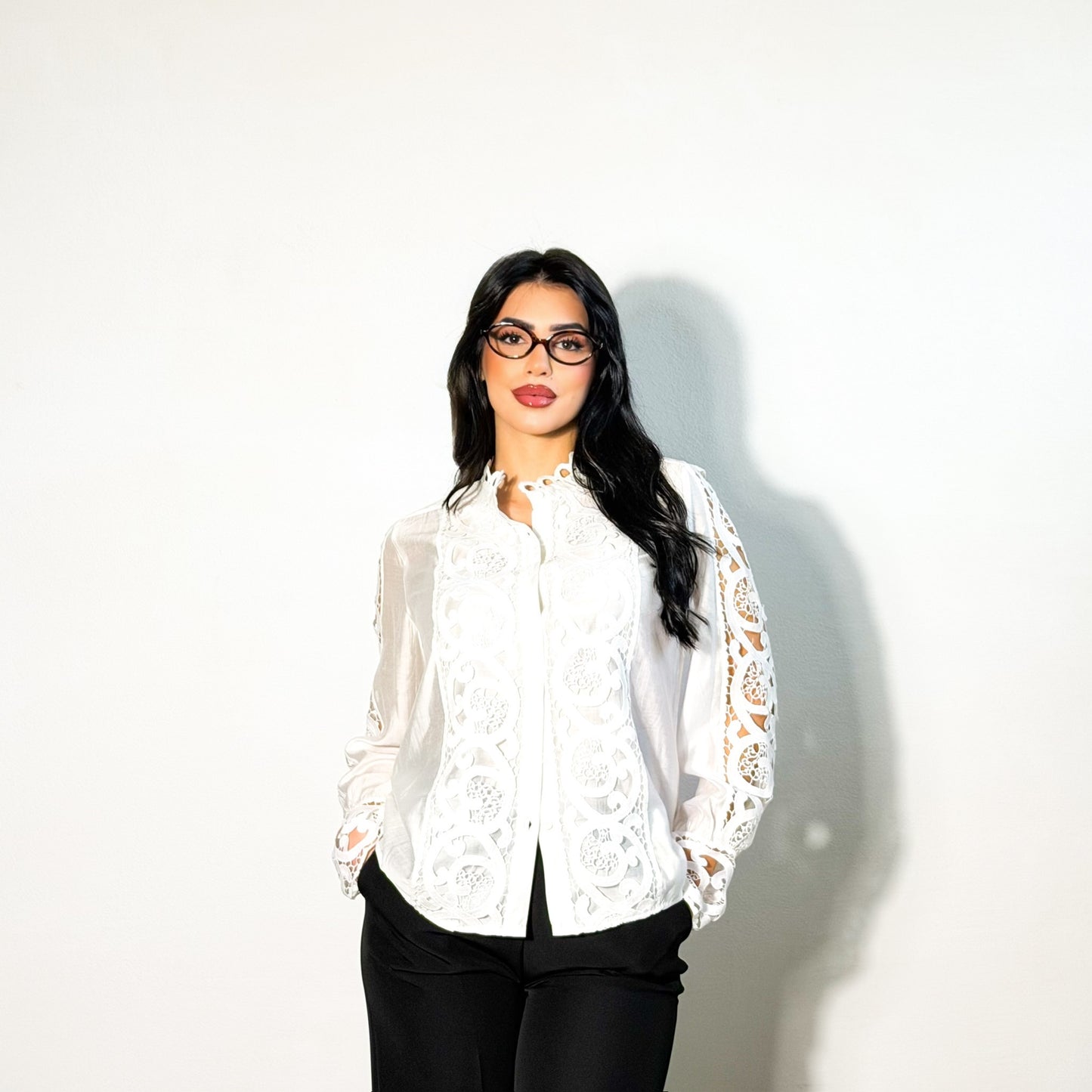 CAMICIA MACRAME BIANCA