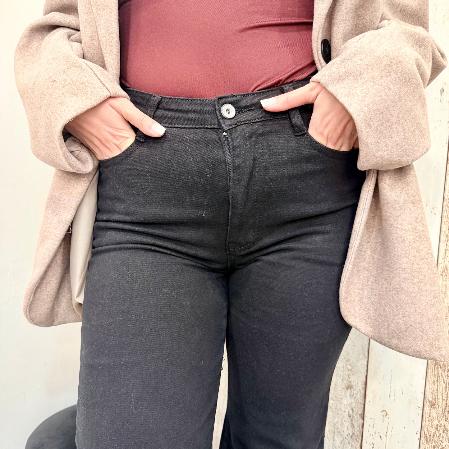 JEANS WIDE LEG BLACK