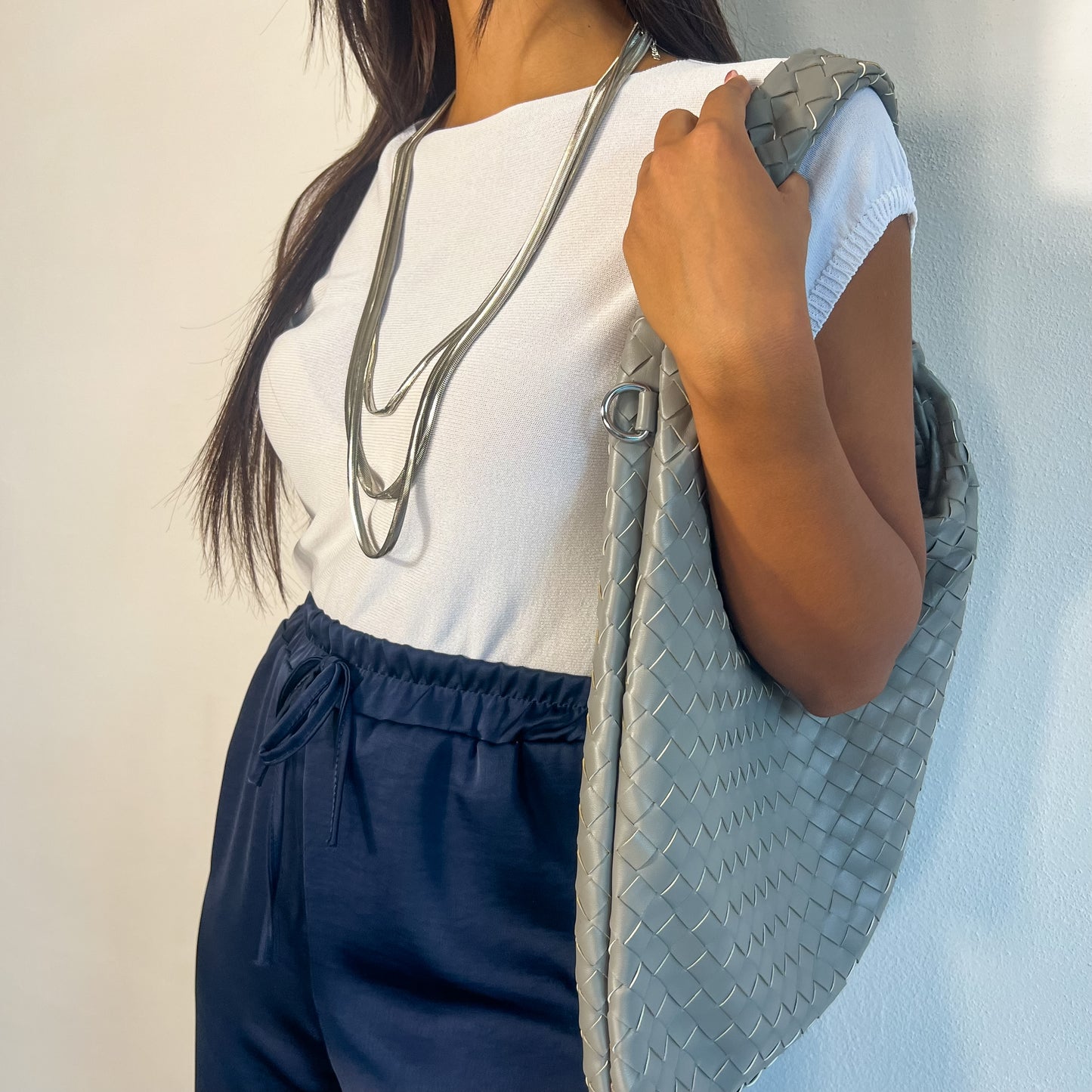 BORSA BOTTEGA CITY GRIGIO