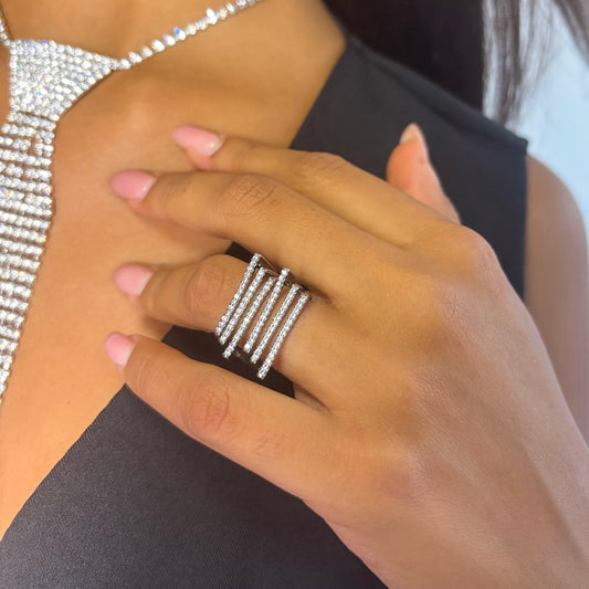 ANELLO GEOMETRIC SPARKLE SILVER