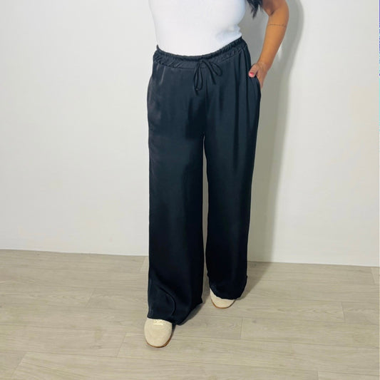 PANTALONE SATIN NERO