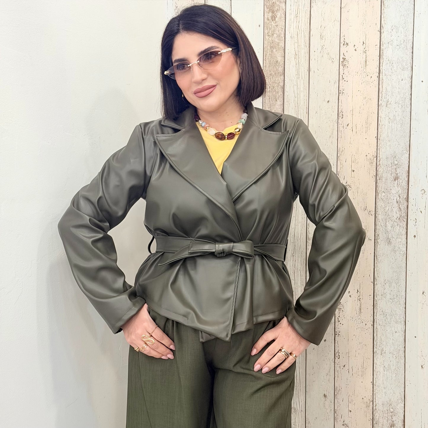GIACCA TRENDY OLIVA