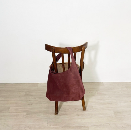 HOBO BAG SUEDE BURGUNDY