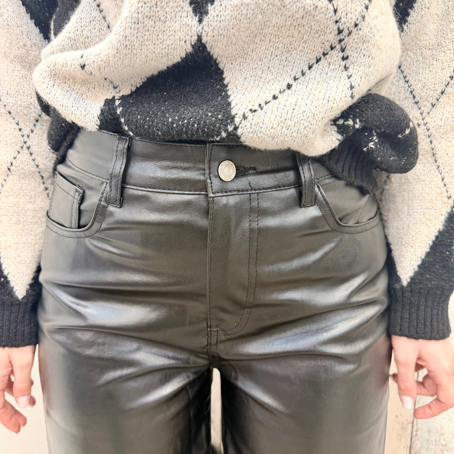 PANTALONE BALLOON PELLE NERO