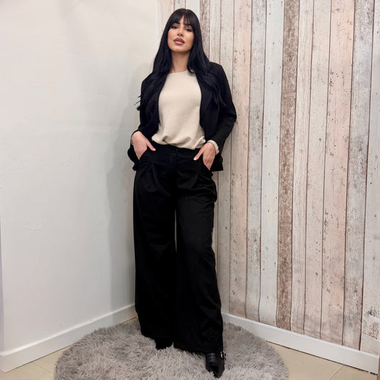 PANTALONE SUEDE BLACK