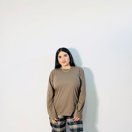 T-SHIRT LONG SLEEVE BEIGE