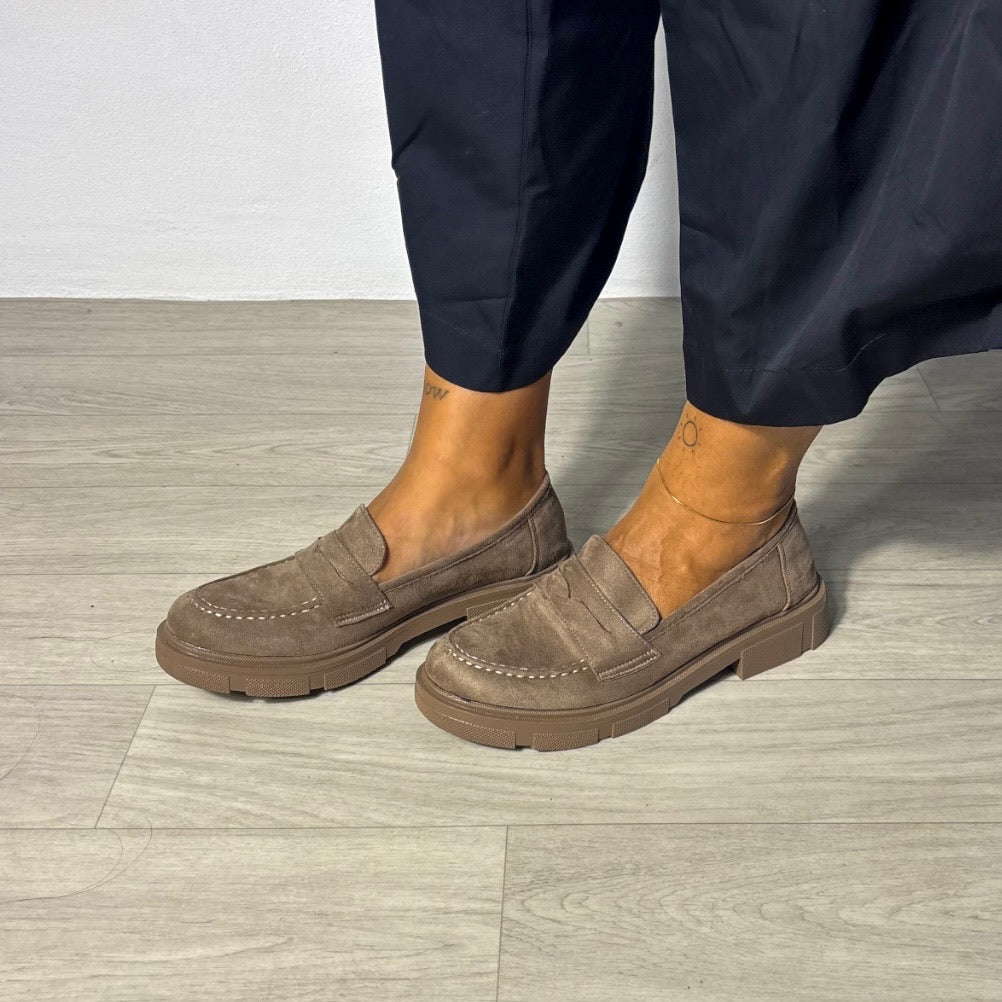 MOCASSINO SUEDE TORTORA