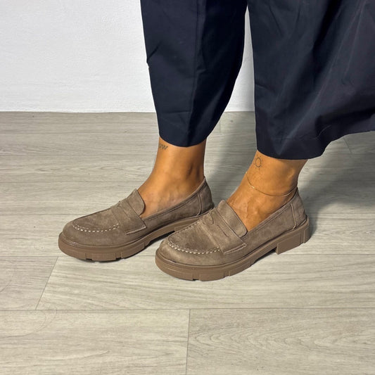 MOCASSINO SUEDE TORTORA