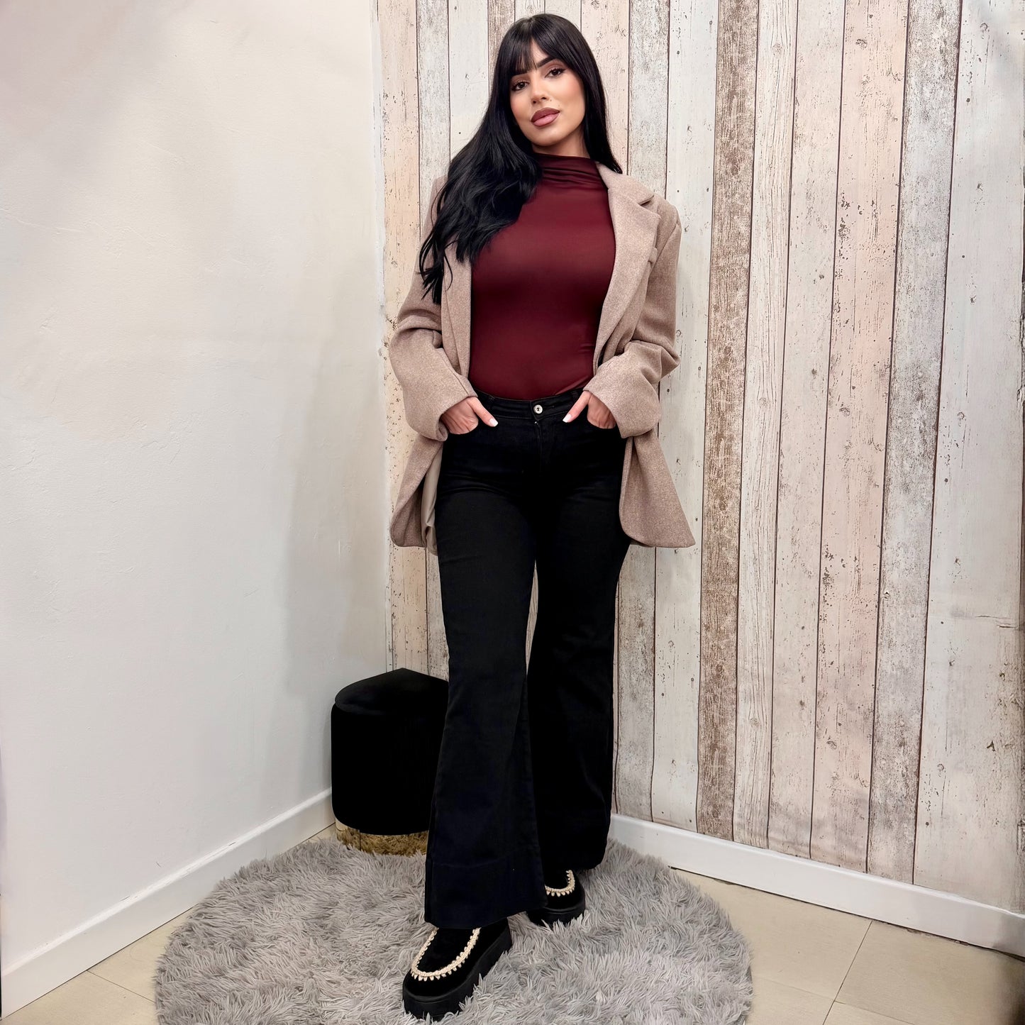 JEANS WIDE LEG BLACK