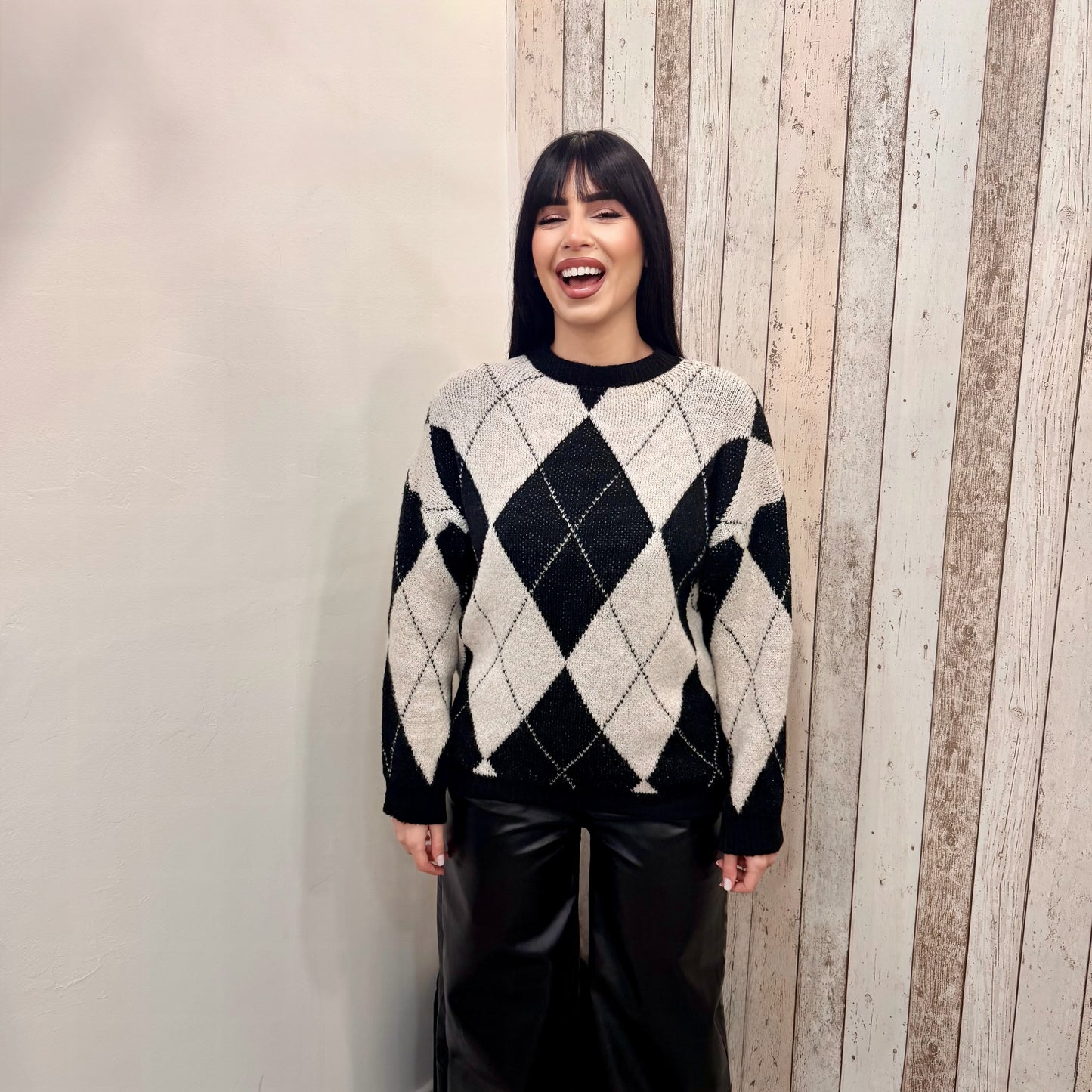 MAGLIONCINO ARGYLE BLACK