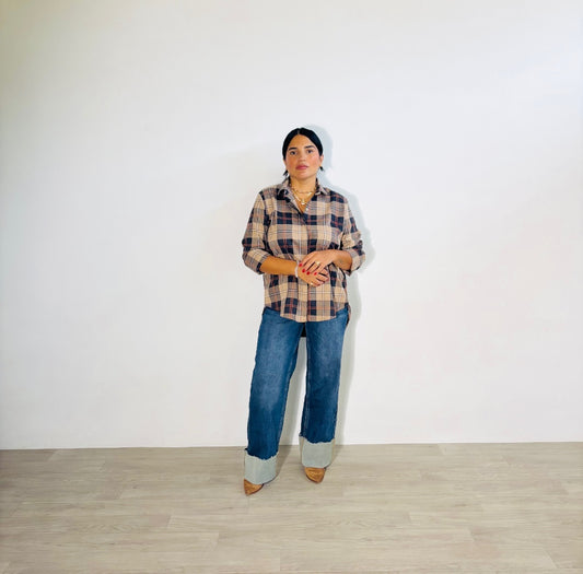 CAMICIA TARTAN ARANCIONE