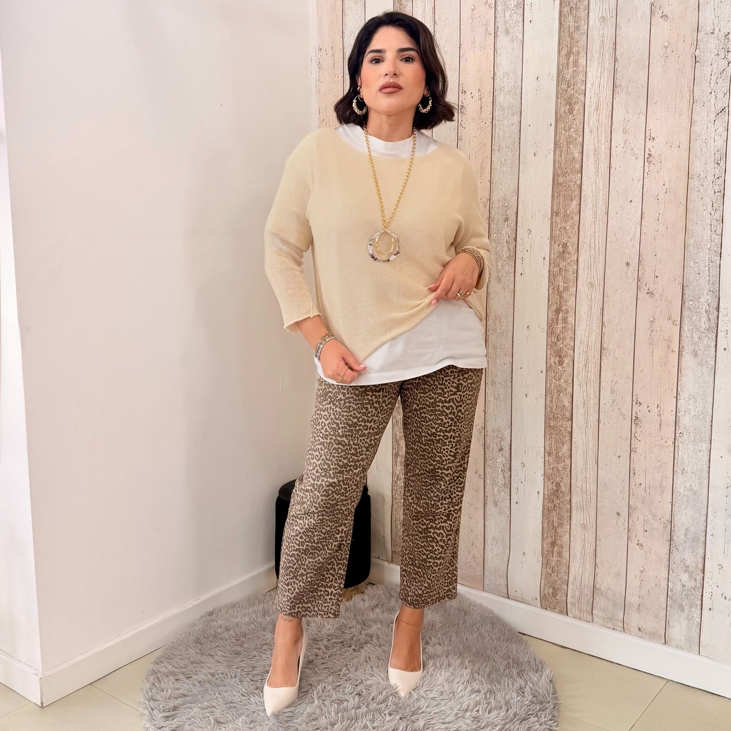 MAGLIA TRAFORATA BEIGE
