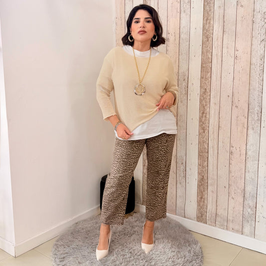 MAGLIA TRAFORATA BEIGE