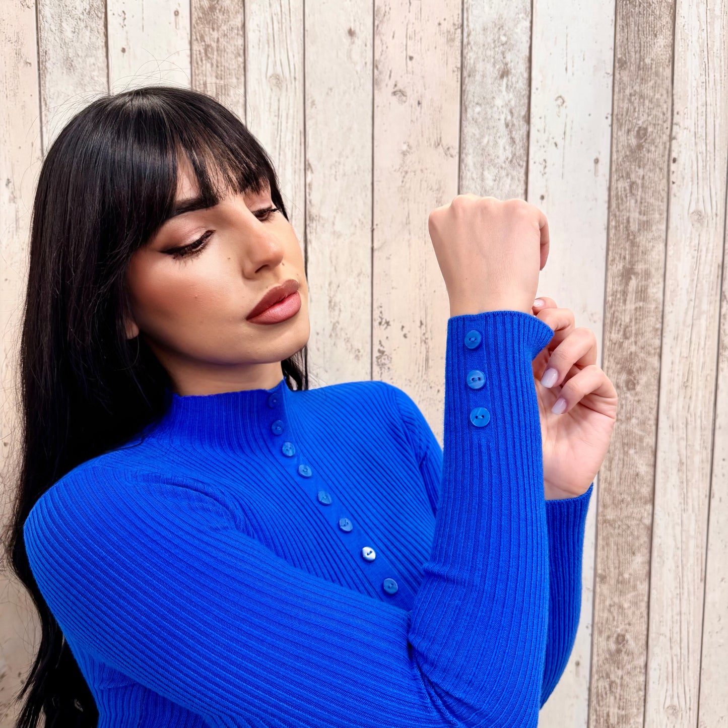 MAGLIA BOTTONCINI BLU