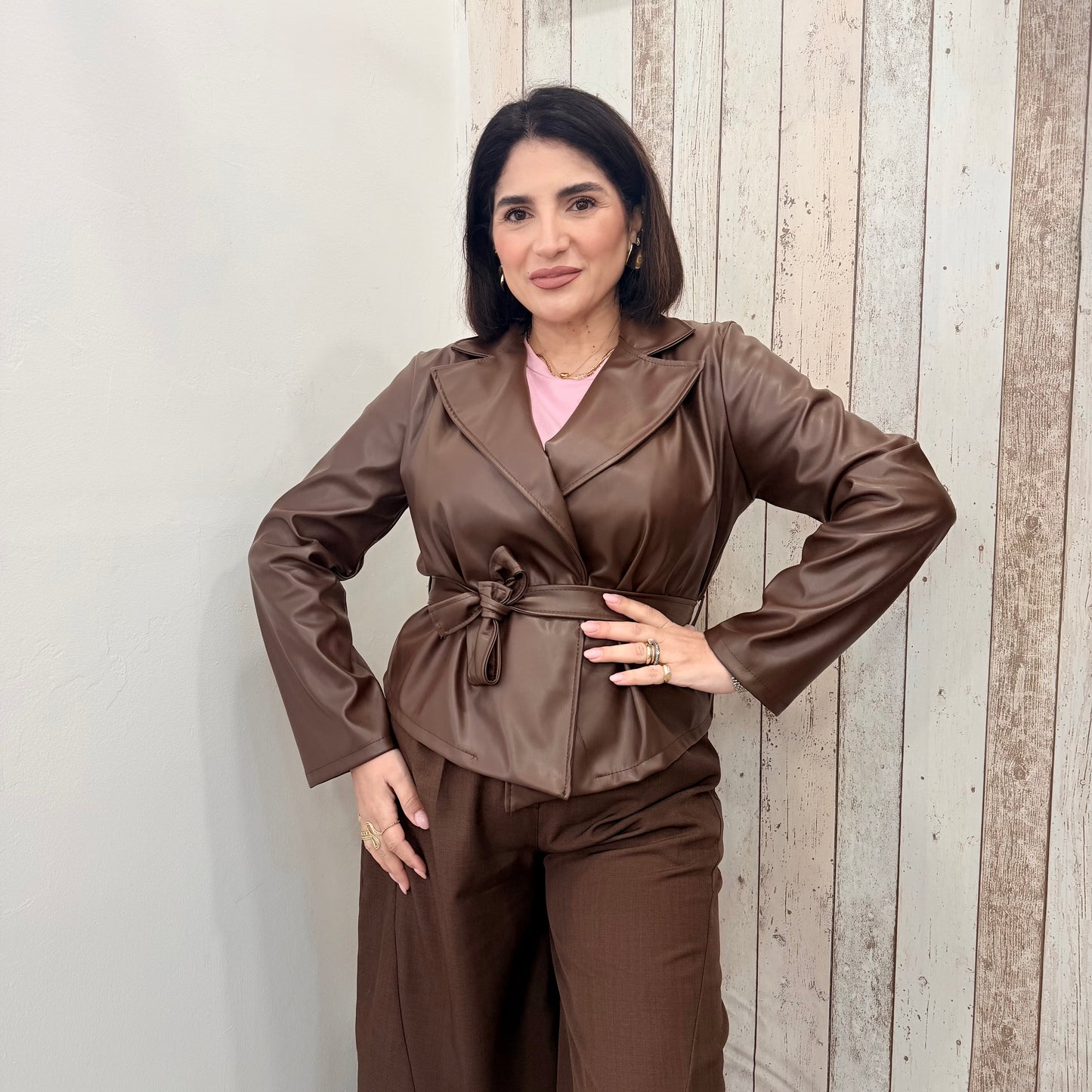 GIACCA TRENDY MARRONE