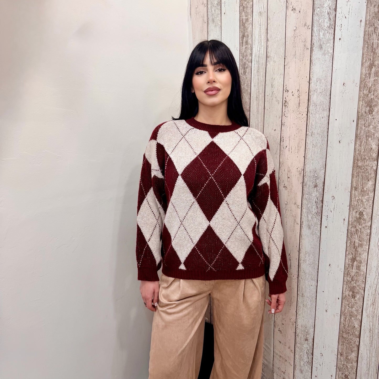 MAGLIONCINO ARGYLE BORGOGNA