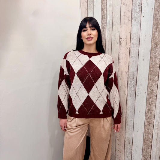 MAGLIONCINO ARGYLE BORGOGNA