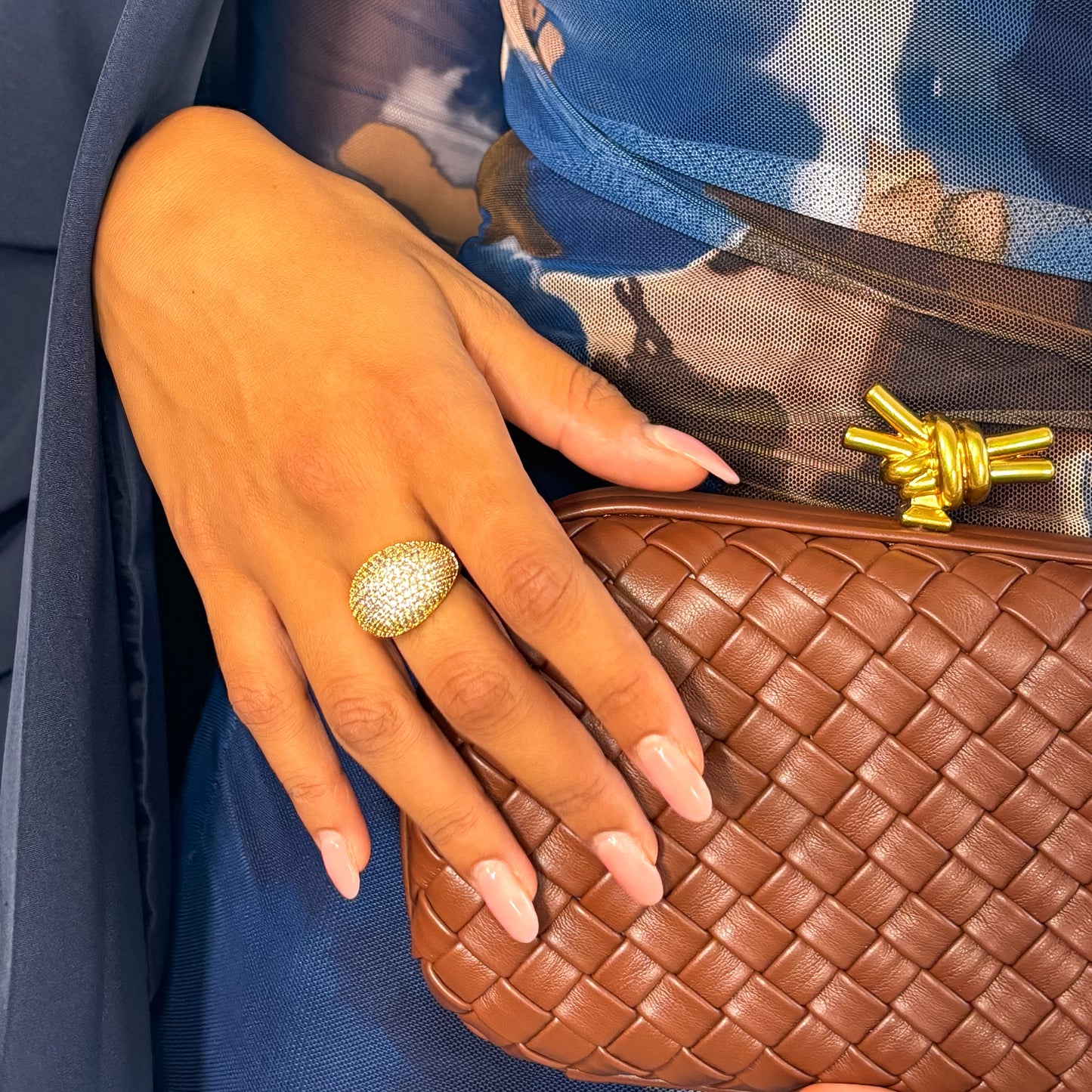 ANELLO PAVÉ BOMBATO GOLD